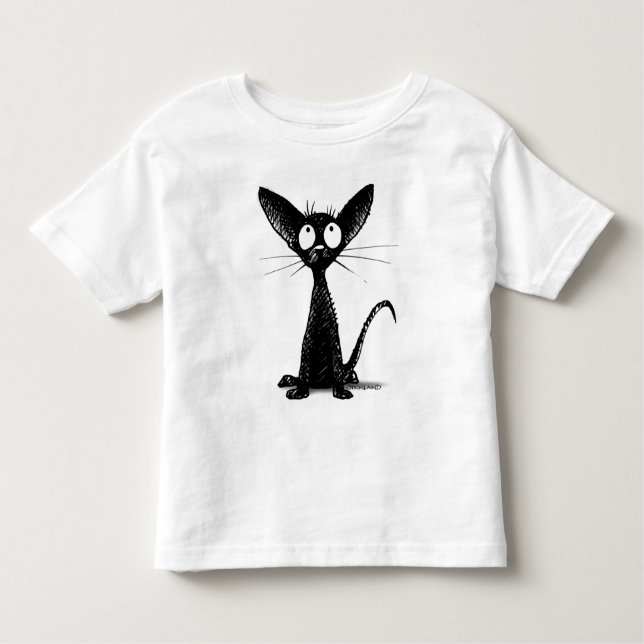Lustige schwarze Katzen-Kinder Kleinkind T-shirt (Vorderseite)