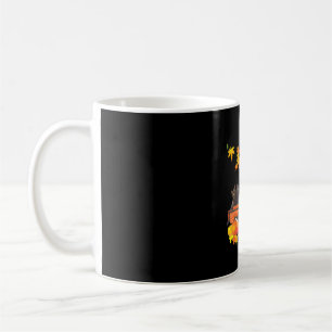 Lustige schwarze Katzen LKW Herbst Kürbis Ahornbla Kaffeetasse
