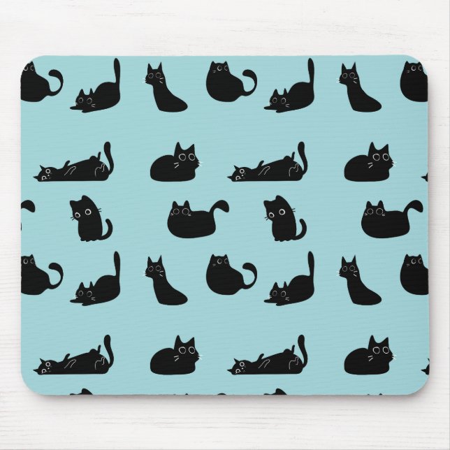Lustige schwarze Katzen Mousepad (Vorne)
