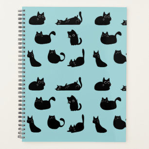 Lustige schwarze Katzen Planer