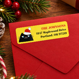 Lustige schwarze Katzen-Weihnachts-Rücksendeadress