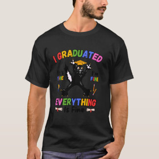 Lustige schwarze Katzenabsolventin Abschluss letzt T-Shirt