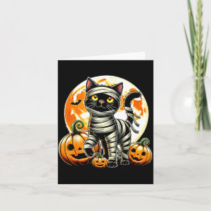 Lustige schwarze Katzenmumie Halloween-Kostüm Männ Karte