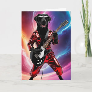 Lustige schwarze Lab Rock Star Karte