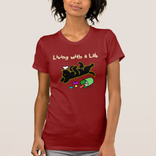 Lustige schwarze Labrador-Cartoon-Illustration T-Shirt