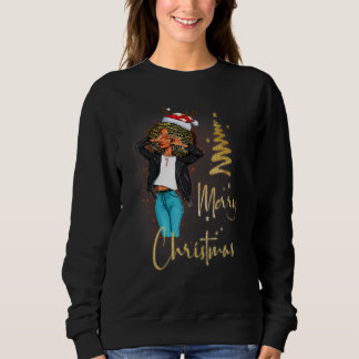 Lustige schwarze Mrs Santa nur ein Mädchen, das Ch Sweatshirt