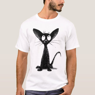 Lustige schwarze orientalische Katze T-Shirt
