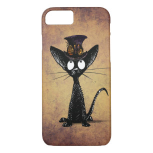 Lustige schwarze orientalische Shorthair Steampunk Case-Mate iPhone Hülle