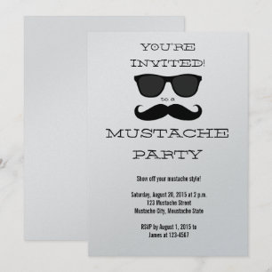 Lustige schwarze Schnurrbart- und Sonnenbrillen-Pa Einladung