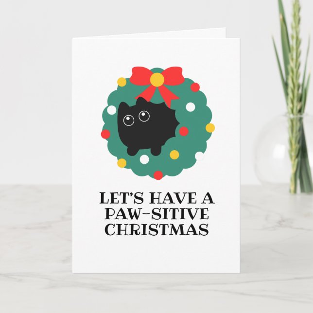 lustige schwarze Weihnachtskarten Feiertagskarte (Vorderseite)