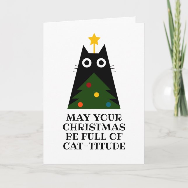 lustige schwarze Weihnachtskarten Feiertagskarte (Vorderseite)