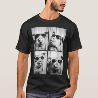 Lustige Schweine mit Sonnenbrillen Coole Bauernhof T-Shirt