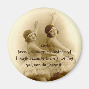 Lustige Schwester Sagt Vintage Ballerina Foto Magnet