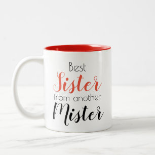 Lustige Schwester von einem anderen Mister Pretty Zweifarbige Tasse