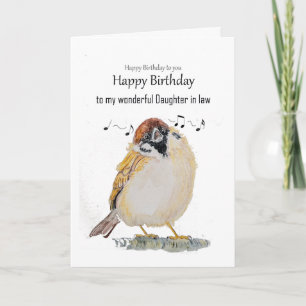Lustige Schwiegertochter Geburtstag Sperling Vogel Karte