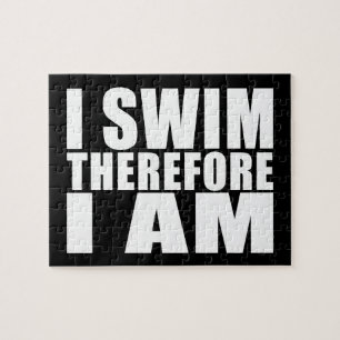 Lustige Schwimmer zitiert Witze, die ich deshalb Puzzle