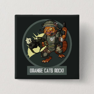 Lustige Sci-fi-Marine-Orangekatzen rocken! Katzen- Button