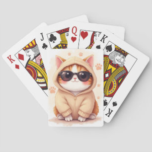 Lustige Scottish Fold Kawaii-Katze Spielkarten