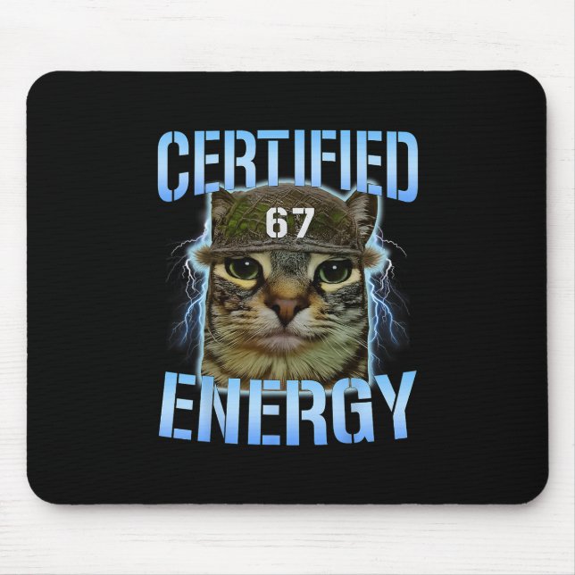 Lustige Sechs Sieben 67 Meme Zertifizierte Energie Mousepad (Vorne)