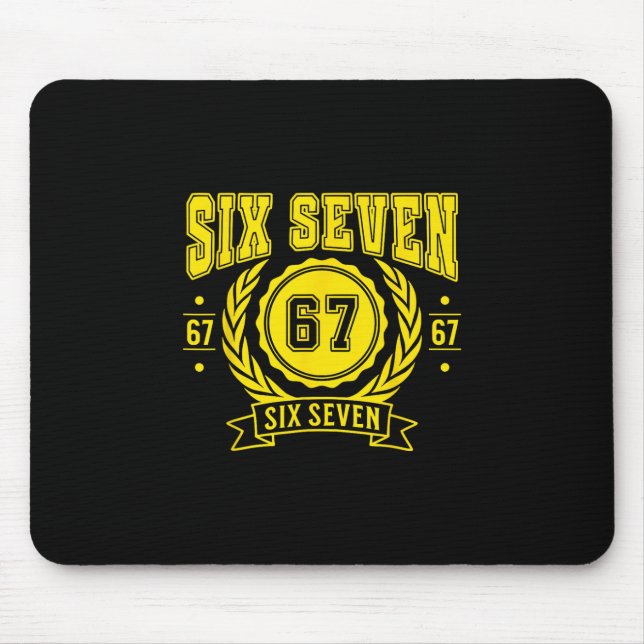 Lustige Sechs Sieben 6 7 67 Meme Gen Alpha Slang J Mousepad (Vorne)