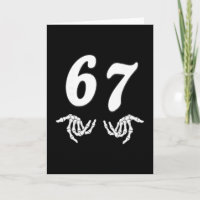 Lustige Sechs Sieben 6 7 Meme 67 Skelett Hand Hall