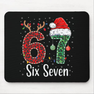 Lustige Sechs Sieben 6 7 Meme 67 Weihnachten Leopa Mousepad