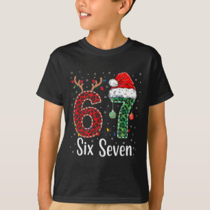 Lustige Sechs Sieben 6 7 Meme 67 Weihnachten Leopa T-Shirt