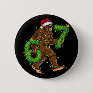 Lustige Sechs Sieben 6 7 Meme Bigfoot Weihnachts-S Button