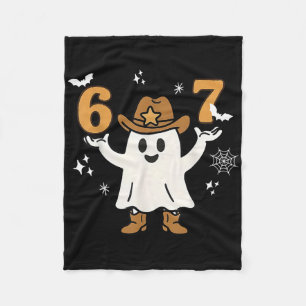 Lustige Sechs Sieben 6 7 Meme Cowboy Geist Hallowe Fleecedecke