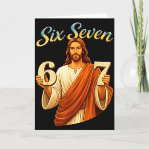 Lustige Sechs Sieben 6 7 Meme Jesus Christlich Män Karte