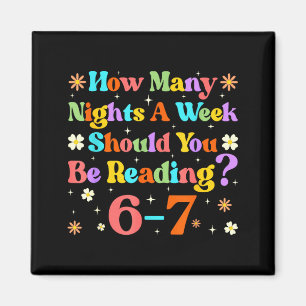 Lustige Sechs Sieben 6 7 Meme Lehrer Design Lesen  Magnet