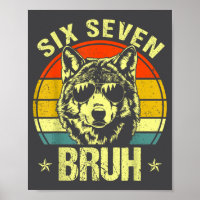 Lustige Sechs Sieben Bruh 6 7 Wolf Meme Kinder Jun