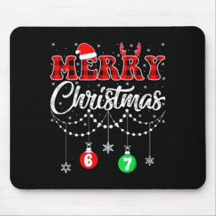 Lustige sechs sieben Frohe Weihnachten Pyjama Rot Mousepad