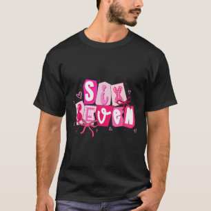 Lustige Sechs Sieben Valentinstag Kokette Schleife T-Shirt