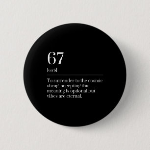 Lustige Sechs Sieben Zahl 67 Meme Wörterbuch Defin Button