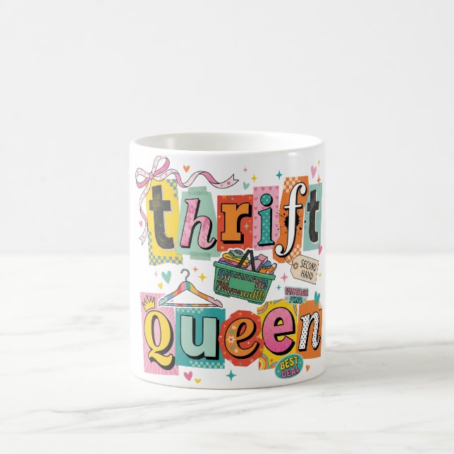Lustige Second-Hand-Königin Kaffeetasse (Mittel)