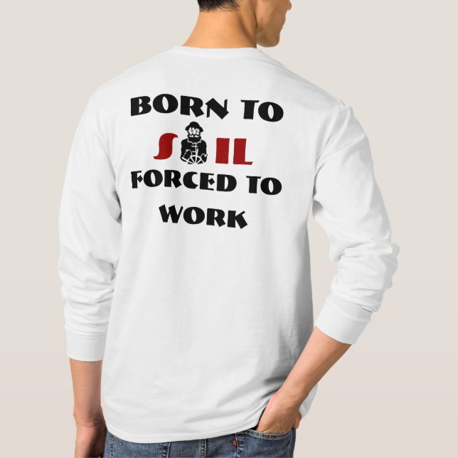 Lustige Segelnkapitän-Spaßseeleute T-Shirt (Rückseite)