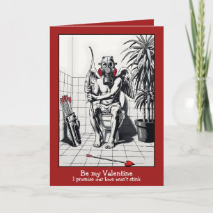 Lustige „Sei mein Valentin“-Karte – Schablonendesi Karte