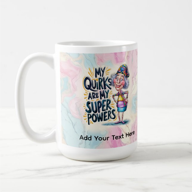 Lustige seltsame Damen-Ermutigung  Kaffeetasse (Links)