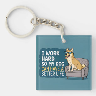 Lustige Shiba-Inu-Hund-Zitat-Couch-Illustration Schlüsselanhänger