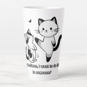 Lustige Siamese-Katze-Tritt-Illustration Milchtasse