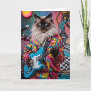 Lustige Siamkatze Rocker Karte