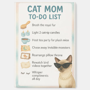 Lustige Siamkatze-To-Do-Liste für Katzenliebhaber Magnet