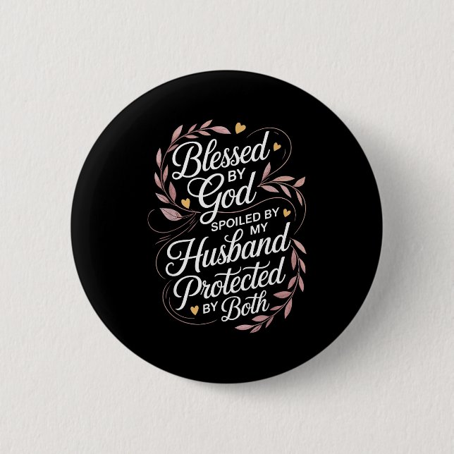 Lustige Siled Ehefrau Kunst Für Frauen Mädchen Mpy Button (Vorderseite)