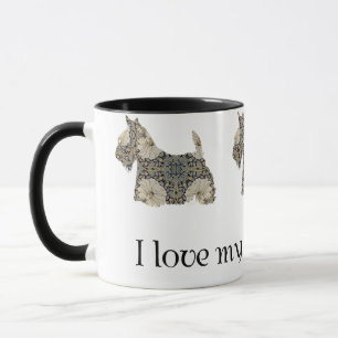 Lustige Silhouette des Schottischen Terriers Tasse