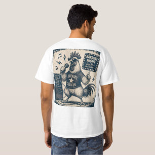 Lustige singende Hahn Vintage-Musik-Illustration T-Shirt