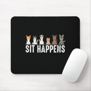 Lustige Situationen passieren Coole sitzende Hunde Mousepad