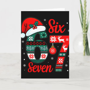 Lustige Six Seven 67 Meme 6 7 Weihnachts-Pyjamas M Karte