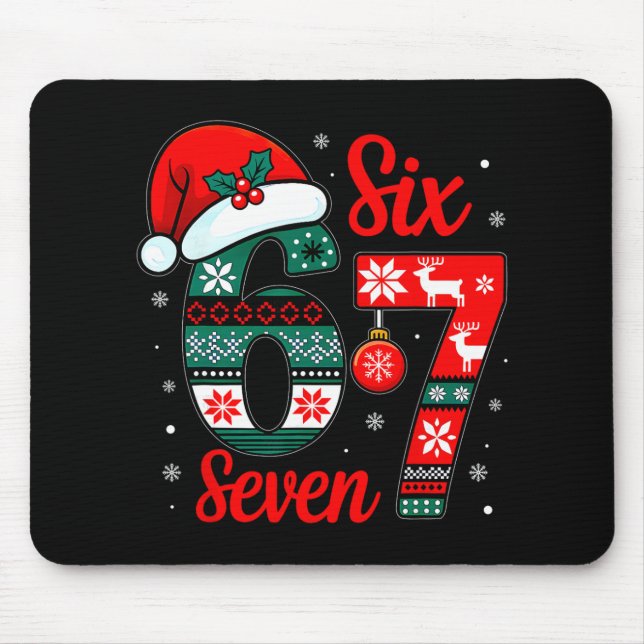 Lustige Six Seven 67 Meme 6 7 Weihnachts-Pyjamas M Mousepad (Vorne)