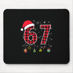 Lustige Six Seven 6 7 Meme 67 Weihnachten Rot Kari Mousepad